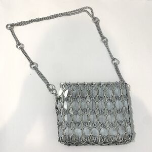 Vintage Walborg Shoulder Bag Paco Rabanne Silver Metal Ring Chainmail Purse Disc